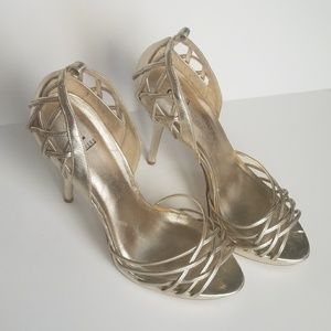 🏷5/$25 bakers heels size 9m glam gold shinny